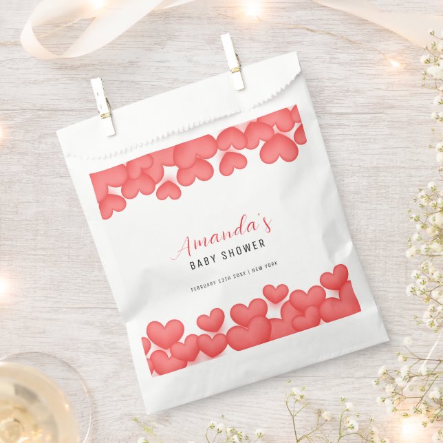 Bolsa De Papel Red Simple Un Pequeño Baby Shower Querido (Cortado)