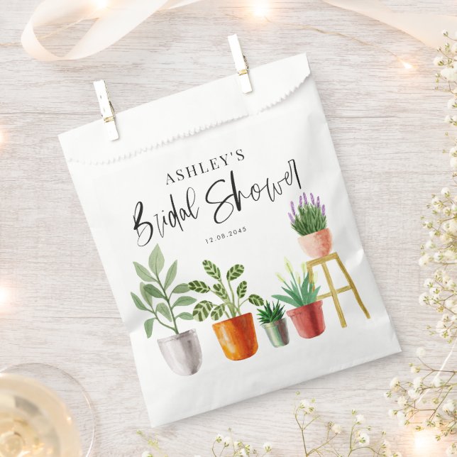 Bolsa De Papel Regaderas de Plantas de Interior al Aguarela Boho  (Cortado)