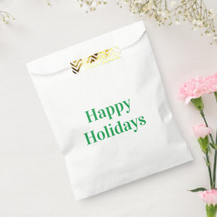 Bolsa De Papel Regalo blanco verde de "Felices Fiestas"