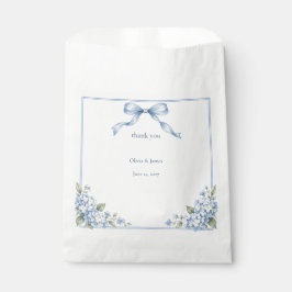 Bolsa De Papel Regalo de Boda Hortensia Azul Polvoriento Agradeci