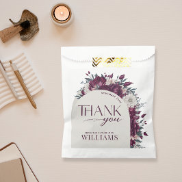 Bolsa De Papel Regalo de Despedida de Soltera Floral Burgundy & C