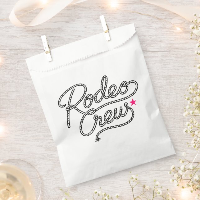 Bolsa De Papel Regalo de última fiesta de Rodeo Blanco (Cortado)