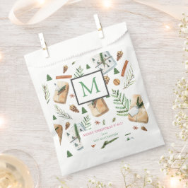 Bolsa De Papel Regalos de Navidad Feliz Navidad Monograma