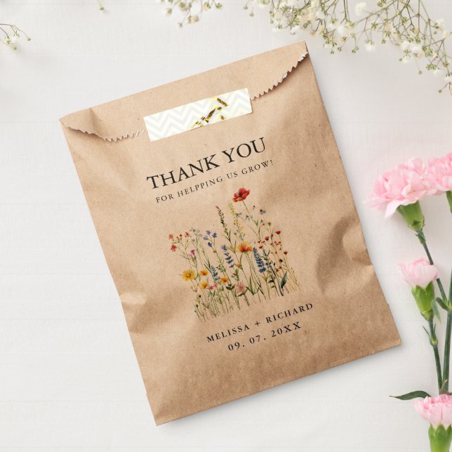 Bolsa De Papel Regalos de Sobres de Semillas de Boda Agradecidos (Sellado)
