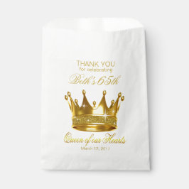 Bolsa De Papel Reina del purpurina de nuestra 65.a corona del