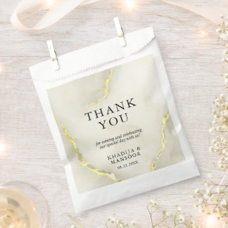 Bolsa De Papel Relieve metalizado dorado Boda de Textura de Mármo