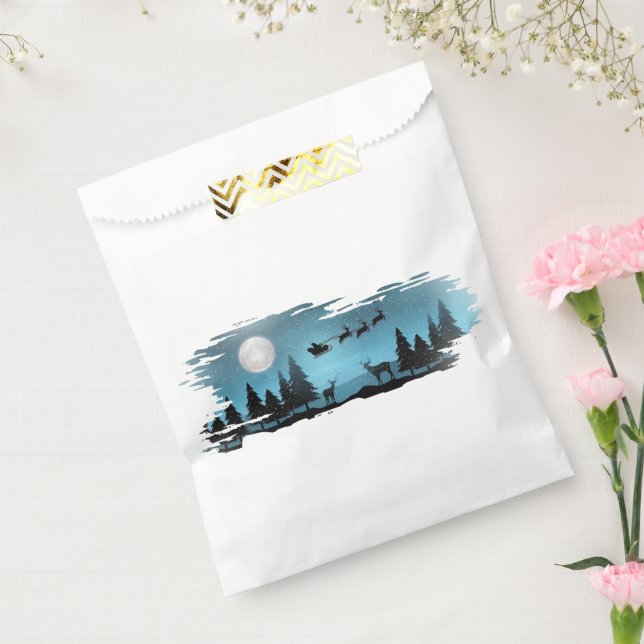 Bolsa De Papel Renos Adorables De Noche (Sellado)