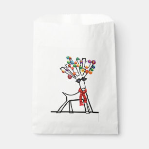 Bolsa De Papel Renos, Navidades baubles, pañuelo rojo y nieve