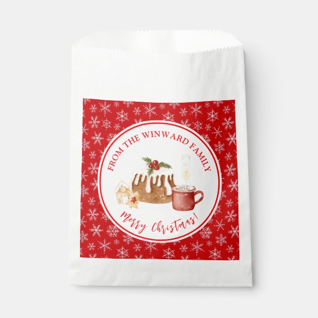 Bolsa De Papel Repostería Navideña Pudín de Navidad (Anverso)
