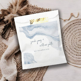 Bolsa De Papel Resumen Boda de acuarela de Blue Coastal Beach