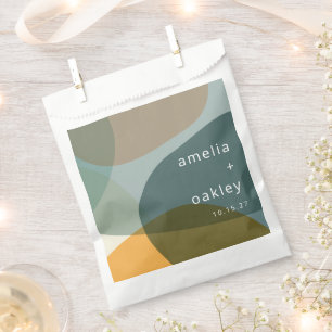 Bolsa De Papel Resumen moderno Arte Sabor Verde Boda Personalizad