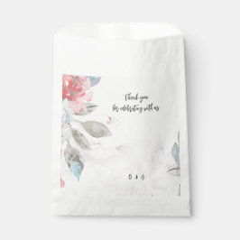 Bolsa De Papel Resumen moderno Rosa de Rubor y Boda de flores sil