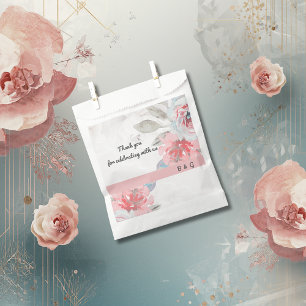 Bolsa De Papel Resumen moderno Rosa de Rubor y Boda de flores sil