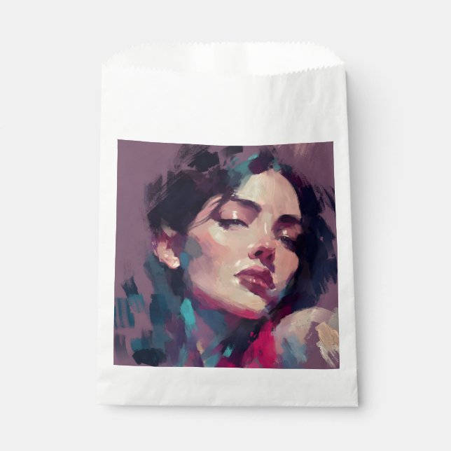 Bolsa De Papel Retrato abstracto de luz de neón (Anverso)