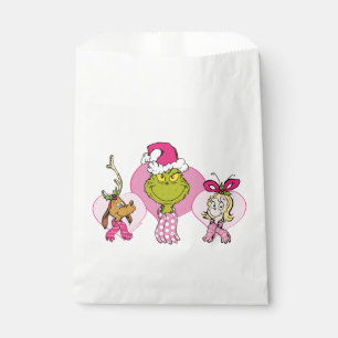 Bolsa De Papel Retrato del equipo Grinch de San Valentín en rosa