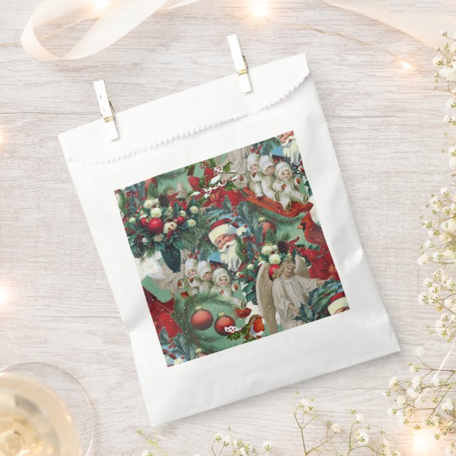 Bolsa De Papel Retrato Victoriano de Navidad (Cortado)