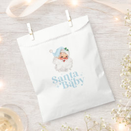 Bolsa De Papel Retro Azul Santa Bebé fiesta de bebé de Navidad