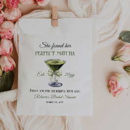 Bolsa De Papel Retro Encontró Su Ducha Matcha Bridal Perfecta