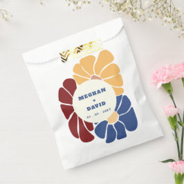 Bolsa De Papel Retro Groovy Boho Moda Boda Floral