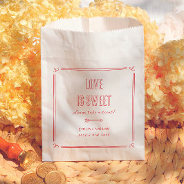 Bolsa De Papel Retro Love is Sweet Hand Drawn Cupid Wedding