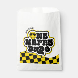 Bolsa De Papel Retro Negro Amarillo Un Amigo Feliz Primer Cumplea