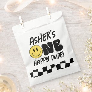 Bolsa De Papel Retro Un tipo feliz Cara sonriente primer cumpleañ