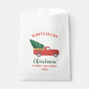 Bolsa De Papel Reunión Familiar de Navidad Camioneta Roja Persona