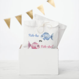 Bolsa De Papel Revelación de género de acuarela de pesca