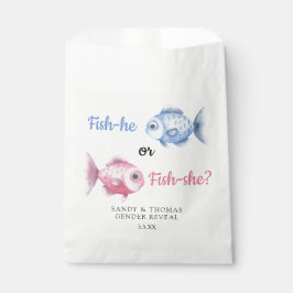 Bolsa De Papel Revelación de género de acuarela de pesca