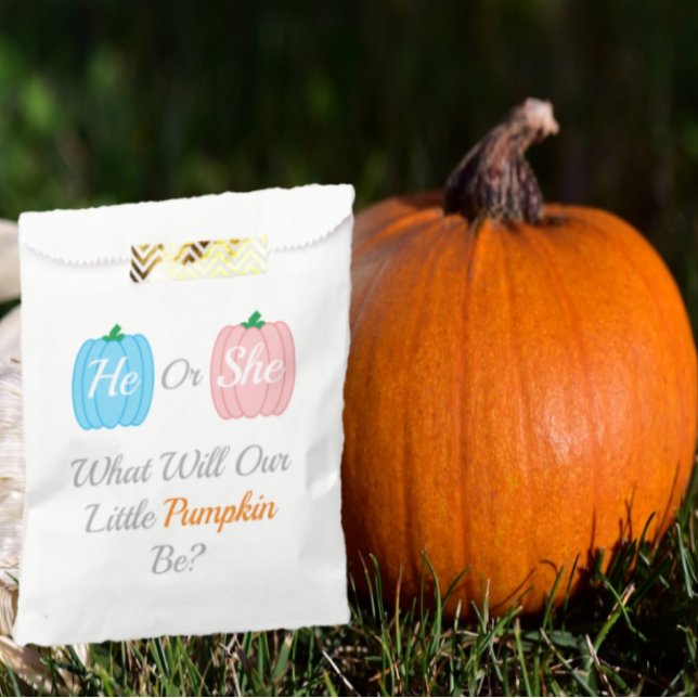 Bolsa De Papel Revelación de género de caída de calabaza (Subido por el creador)