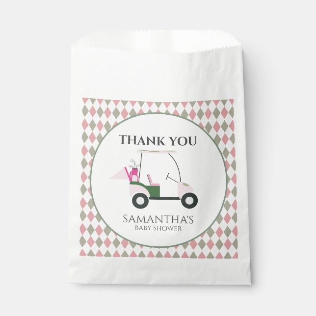 Bolsa De Papel Revelación de género de los niños de golf modernos (Anverso)