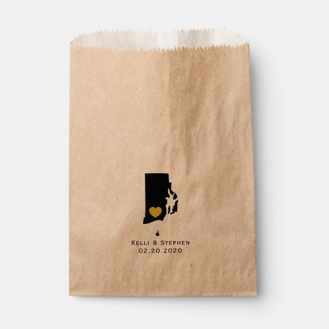Bolsa De Papel Rhode Island Wedding Favor de tratar cajones, bols (Anverso)