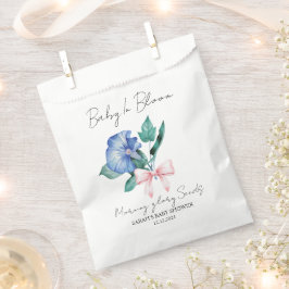 Bolsa De Papel Ribbon | Morning glory Seeds Baby Shower Favor Bag