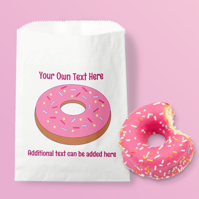 Bolsa De Papel Ring Ring Ring Fun Pink Frosted Donut - 2 líneas d (Subido por el creador)