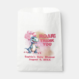 Bolsa De Papel Roar es un rosa de dinosaurio bebé Chica T-Rex