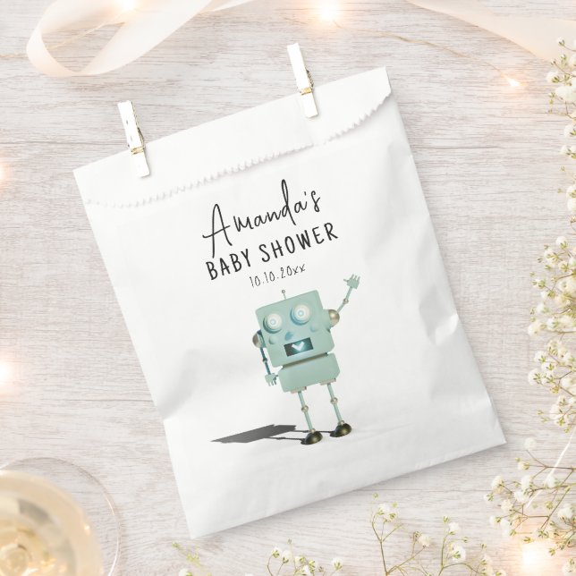 Bolsa De Papel Robot boy Baby Shower (Cortado)