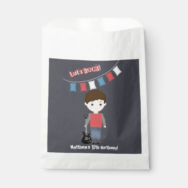 Bolsa De Papel Rock Star Birthday Boy (Anverso)