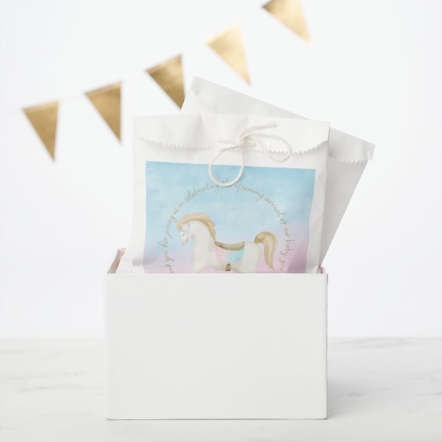 Bolsa De Papel Rockefeller Blue Pink Gender Neutral Baby Shower (Fiesta)