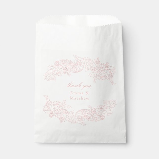 Bolsa De Papel Rococo barroco Marie Antoinette rosa victoriano (Anverso)