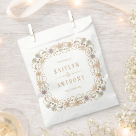 Bolsa De Papel Rococo Revival Elegant Vintage Floral Wedding