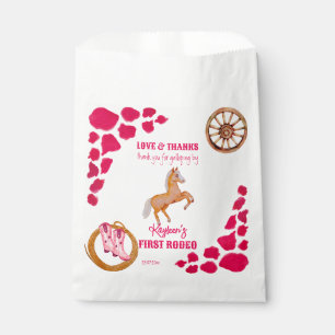 Bolsa De Papel Rodeo de cowgirl cumpleaños modelo de vaca rosa po