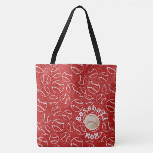Bolsa de papel roja de la madre del béisbol