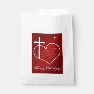 Bolsa De Papel Rojo de la Navidad cristiana