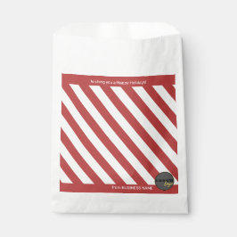 BOLSA DE PAPEL ROJO LOGOTIPO EMPRESARIAL DE DÍA FESTIVO DE CANE D