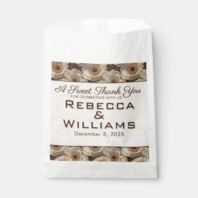 Bolsa De Papel Romantic Anemones Petal Countryside Wedding (Anverso)