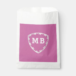 Bolsa De Papel Romantic Custom initials monogram anniversary