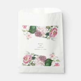 Bolsa De Papel Romántica acuarela Flores rosadas Boda Jardín