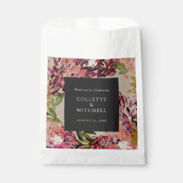 Bolsa De Papel Romántico Bouquet Hot Pink Black Boda