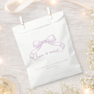 Bolsa De Papel Romántico Bow   El amor de Lilac es dulce