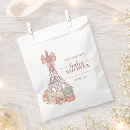 Bolsa De Papel Romántico Bow Rosado París Baby Shower